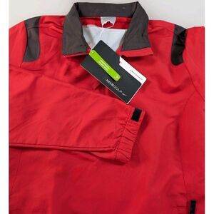 Nike Golf Windbreaker Pullover Women's XL Red Black Colorblock 1/2 Zip Pockets
